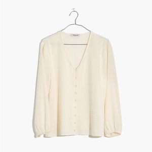 Madewell | White/Cream Button Front Blouse, XS